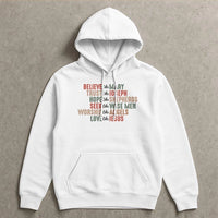 Retro Faith Based Hoodie, Believe Like Mary Christmas Hoodie, Christian Typography Pullover Hoodie, Religious Holiday Hooded Sweatshirt
