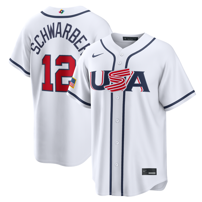 USA Baseball Kyle Schwarber White 2026 World Baseball Classic Home Stadium Jersey