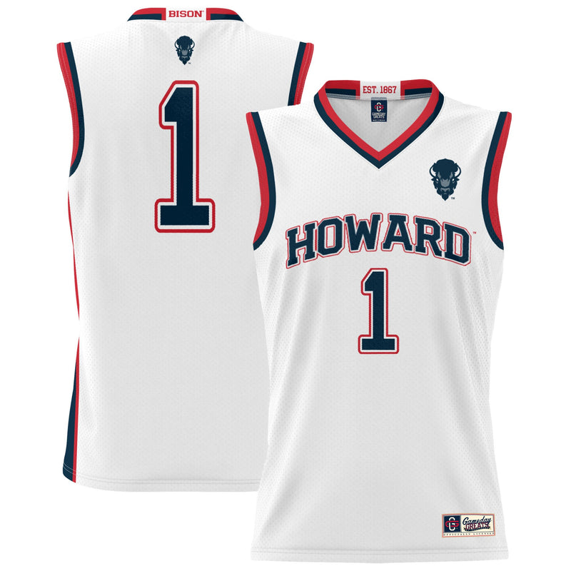 #1 Howard Bison Lightweight Basketball Jersey - White