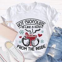 Comfy Winter Holiday Quote T-Shirt, Hot Chocolate Christmas Shirt, Adorable Hot Cocoa Season Tee, Retro Christmas Graphic Shirt, Unisex Xmas Present