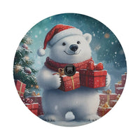 Christmas Santa Hat Wheel Cover, Winter Wonderland Polar Bear Spare Tire Cover, Festive Holiday Tire Protector, Jeep SUV Winter Car Present