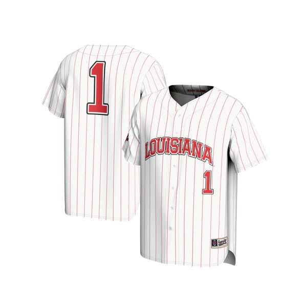 #1 Louisiana Ragin' Cajuns Lightweight Baseball Fashion Jersey - White