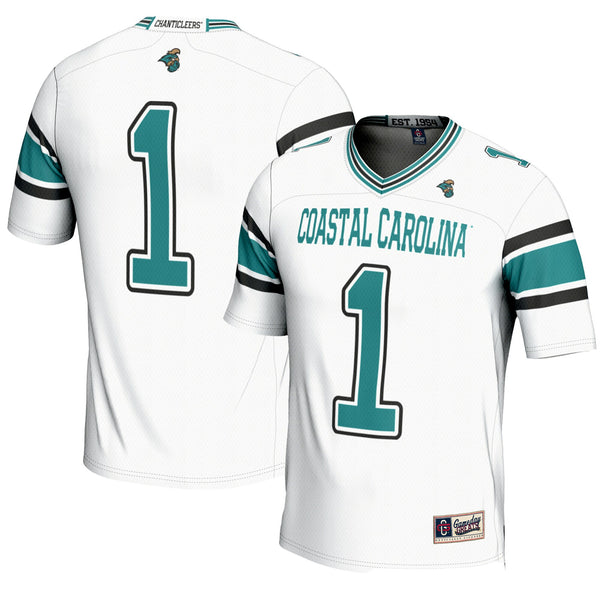 #1 Coastal Carolina Chanticleers Endzone Football Jersey - White