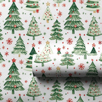 Festive Pine Holiday Gift Wrap, Watercolor Christmas Tree Wrapping Paper, Winter Botanical Wrapping Paper, Xmas Present Wrap