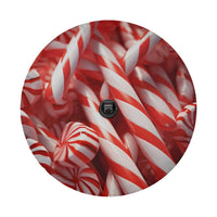 Christmas Holiday Tire Cover, Peppermint Candy Cane Spare Tire Cover, Festive Winter Wheel Cover, Holiday Vehicle Decor for Jeep Bronco