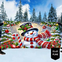 Double Sided Winter Holiday Garden Flag, Snowman Christmas House Flag, Adorable Festive Snowman Yard Flag, Seasonal Outdoor Decor