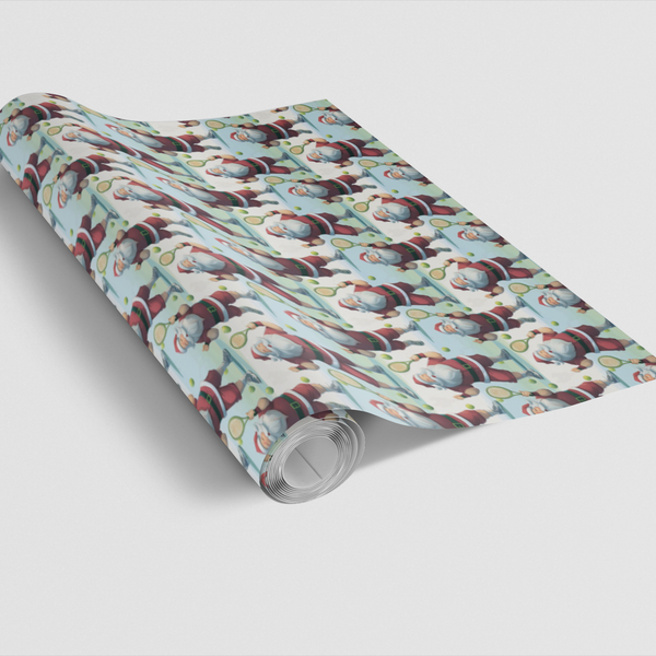 Tennis Christmas Wrapping Paper, Santa Tennis Wrapping Paper, Sports Holiday Gift Wrap, Tennis Player Wrapping Paper, Tennis 
