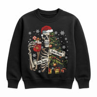 Skeleton Christmas Tree Sweater, Sorta Merry Sorta Scary Sweatshirt, Spooky Holiday Crewneck, Creepy Christmas Pullover, Spooky Present