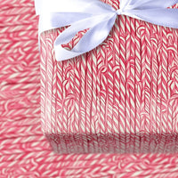 Classic Christmas Gift Wrap, Red Candy Cane Wrapping Paper, Striped Holiday Wrapping Paper, Festive Winter Present Paper Roll