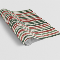 Festive Winter Gift Wrap, Snowflake and Stripes Christmas Wrapping Paper, Holiday Striped Wrapping Paper Roll, Xmas Present Gift Wrap