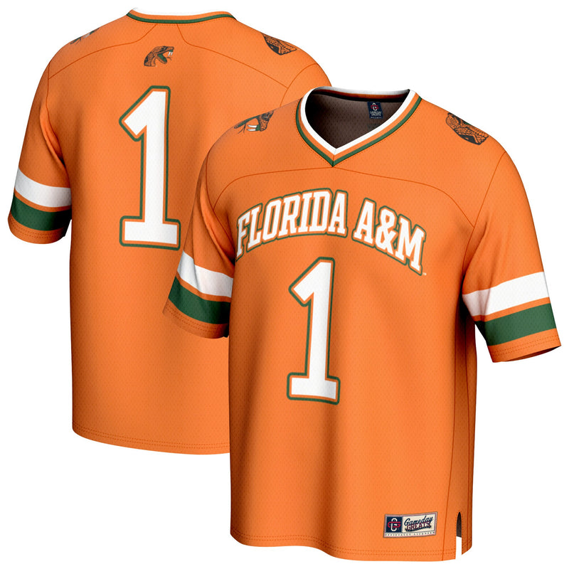 #1 Florida A&M Rattlers Collegiate Football Fashion Jersey - Orange