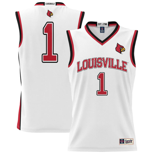 #1 Louisville Cardinals Lightweight Basketball Jersey - White