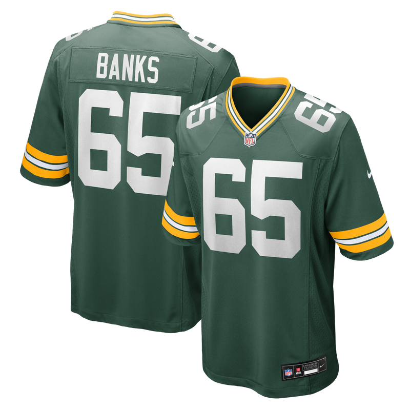 Green Bay Packers Aaron Banks Green Team Game Jersey