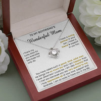 Appreciation Love Knot Pendant Necklace, Love Knot Necklace for Boyfriend Mom, 14k White Gold Message Jewelry, Birthday Christmas Present