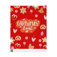 Holiday Sweet Treats Gift Wrap, Christmas Cookie Wrapping Paper, Gingerbread Pattern Gift Wrapping Paper, Festive Winter Paper Roll