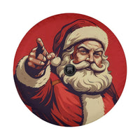 Pointing Santa Holiday Wheel Cover, Vintage Santa Claus Spare Tire Cover, Festive Red Christmas Tire Protector, Jeep SUV Winter Decor Present
