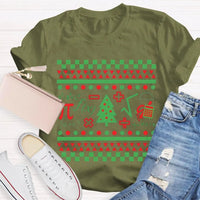 Festive STEM Holiday Teacher Tee, Math Elements Christmas Tree Shirt, Math Equations Xmas Tree Shirt, Science Teacher Christmas Shirt