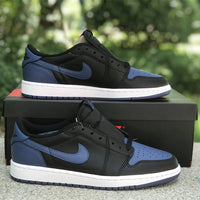 Low Top Sneakers, Blue Black Colorway, Lace Up Design, Casual Gift for Sneaker Fans