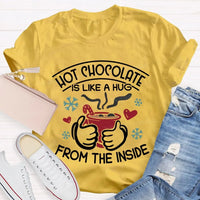 Comfy Winter Holiday Quote T-Shirt, Hot Chocolate Christmas Shirt, Adorable Hot Cocoa Season Tee, Retro Christmas Graphic Shirt, Unisex Xmas Present