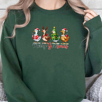 Silly Goose Humorous Christmas Graphic Pullover, Merry Goosmas Sweatshirt, Holiday Goose Crewneck, Adorable Winter Season Xmas Apparel