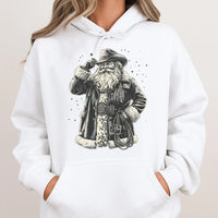 Western Christmas Lasso Hoodie, Cowboy Santa Hoodie, Retro Cowboy Christmas Sweatshirt, Country Santa Graphic Hooded Sweater, Holiday Present