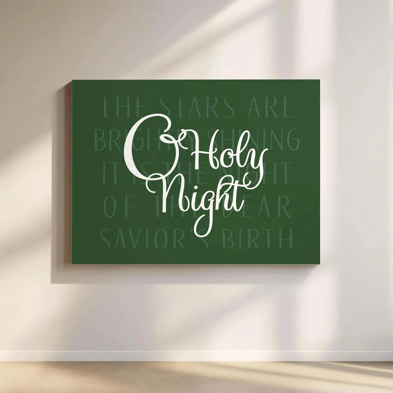 Christmas Song Lyrics Wall Art, O Holy Night Canvas Print, Holiday Religious Canvas Decor, Christian Christmas Canvas, Seasonal Church Present