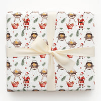 Humorous Holiday Cookout Wrapping Paper, Thumbs Up BBQ Santa Wrapping Paper, Christmas Grilling Wrapping Paper, Festive BBQ Gift Wrap Roll