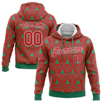 3D Christmas Tree Holiday Pullover, Custom Christmas Hoodie Sweatshirt, Personalized Name Number Xmas Sweater, Ugly Christmas Present