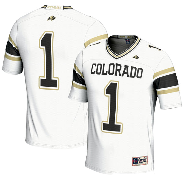 #1 Colorado Buffaloes Endzone Football Jersey - White