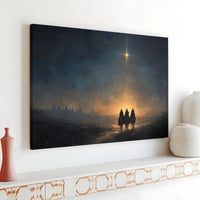 Biblical Star of Bethlehem Wall Art, Nativity Scene Three Wise Men Canvas, Christmas Nativity Canvas Print, Holy Family Canvas Wall Decor