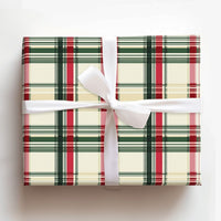 Red and Green Holiday Gift Wrap, Tartan Plaid Christmas Wrapping Paper, Traditional Plaid Gift Wrapping Paper, Winter Hostess Present Wrap