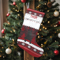 Ugly Sweater Pet Holiday Stocking, Long-Haired Dog Christmas Stocking, Custom Name Velboa Stocking, Fireplace Mantle Decor, Dog Lover Present