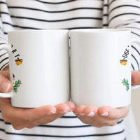 Festive Winter Pine Dog Lover Coffee Cup, Christmas Dog Holiday Bells Ceramic Mug, Dog Mom Christmas Present Mug, Glossy Ceramic Xmas Dog Mug