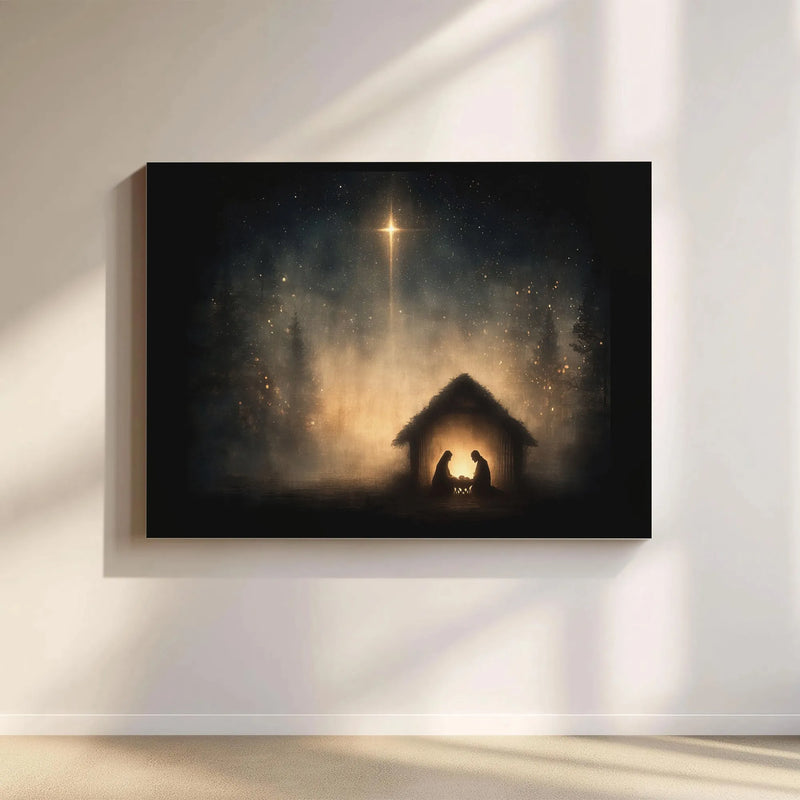 Star of Bethlehem Canvas Print, Nativity Scene Canvas Wall Art, Holy Night Christian Canvas, Religious Christmas Decor, Holiday Home Present