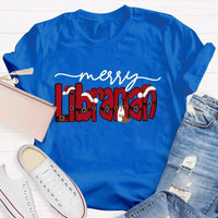 Merry Christmas Bookish T-Shirt, Librarian Christmas Shirt, Holiday Book Lover Graphic Tee, Reading Teacher Winter Holiday Shirt Present