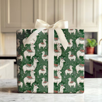 Winter Animal Gift Wrap, Christmas Llama Wrapping Paper, Adorable Holiday Llama Paper, Festive Present Wrap, Whimsical Gift Wrapping Paper