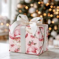 Western Christmas Gift Wrap, Pink Cowboy Santa Wrapping Paper, Retro Cowgirl Santa Wrapping Paper, Whimsical Holiday Present Wrap Roll