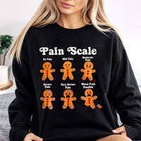 Humorous Nurse Christmas Sweater, Gingerbread Pain Scale Sweatshirt, Holiday Hospital Medical Crewneck, Adorable RN Doctor Xmas Present