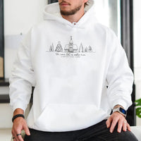 Minimalist Christian Christmas Hoodie, Oh Come Let Us Adore Him Hoodie, Line Art Faith Holiday Pullover, Nativity Religious Church Hoodie