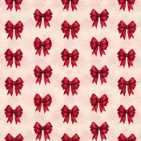 Ribbon Christmas Gift Wrap, Scarlet Promise Red Bow Wrapping Paper, Elegant Red Bows Present Wrap, Birthday and Holiday Gift Wrap Roll