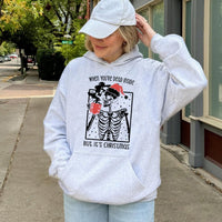 Dead Inside Coffee Holiday Sweatshirt, Skeleton Christmas Hoodie, Humorous Dark Humor Xmas Pullover, Skeleton Coffee Hoodie, Holiday Goth Present