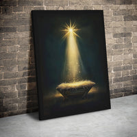 Star of Bethlehem Canvas Wall Art, Nativity Manger Canvas Print, Holy Night Christmas Canvas Decor, Religious Christian Wall Art Present