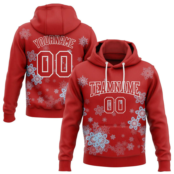 Personalized Name and Number Hoodie Pullover, Custom Snowflake Christmas Hoodie, Winter Holiday Sports Hoodie, Fan Game Day P
