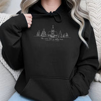 Minimalist Christian Christmas Hoodie, Oh Come Let Us Adore Him Hoodie, Line Art Faith Holiday Pullover, Nativity Religious Church Hoodie