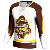 Western Michigan Broncos 2025 NCAA Frozen Four Ice Hockey National Champions Commemorative Fashion Jersey - White