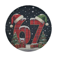 Christmas Plaid Wheel Cover, Holiday 67 Plaid Santa Hat Spare Tire Cover, Festive Winter Holiday Tire Cover for Jeep Bronco RV