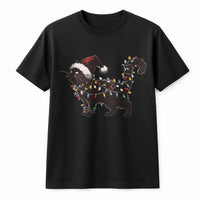 Humorous Cat Holiday Lights Shirt, Black Cat Christmas T-Shirt, Adorable Kitty Christmas Graphic Tee, Festive Cat Lover Shirt, Xmas Holiday Present