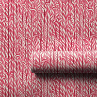 Classic Christmas Gift Wrap, Red Candy Cane Wrapping Paper, Striped Holiday Wrapping Paper, Festive Winter Present Paper Roll