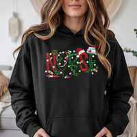 Plaid Festive Medical Hoodie, Christmas Nurse Hoodie, Nursing Student Holiday Hooded Sweatshirt, Adorable Xmas Nurse Hoodie, RN Winter Present