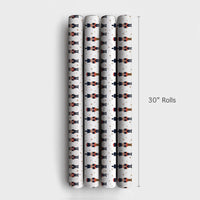 Toy Soldier Gift Wrap, Nutcracker Christmas Wrapping Paper, Traditional Holiday Wrapping Paper, Gold Star Xmas Paper, Festive Gift Wrap